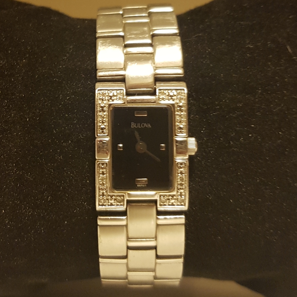 Bulova A1 watch lined with diamond chips